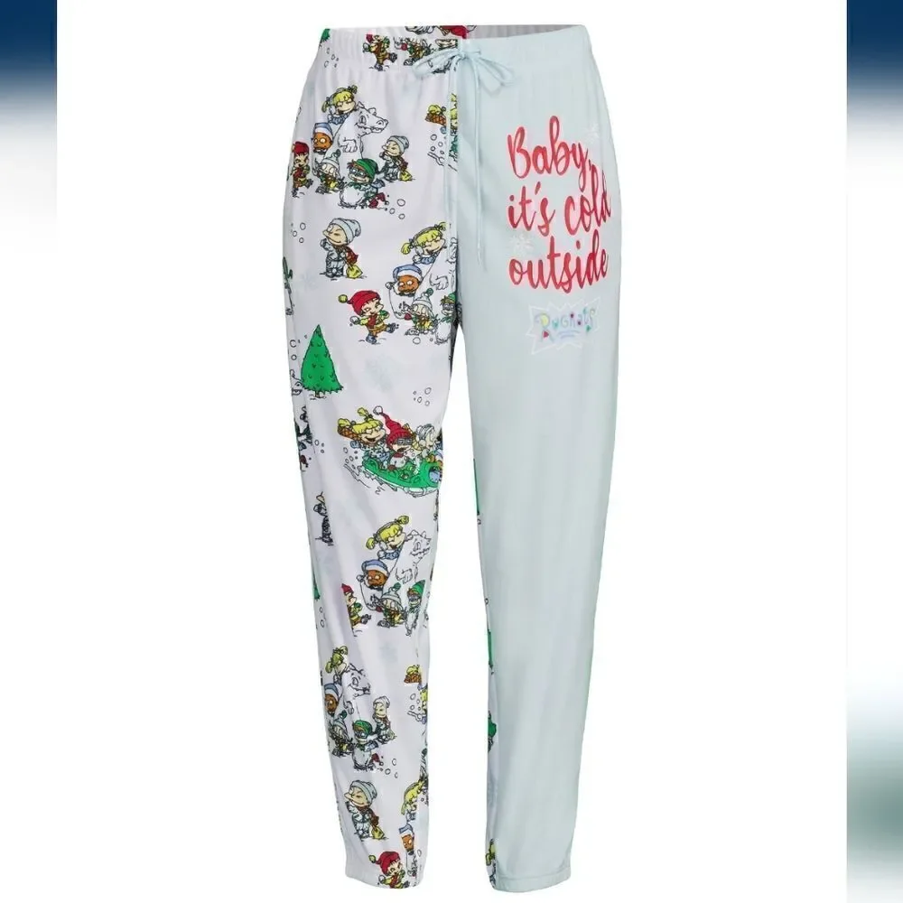 Rugrats Women's Plus Christmas Plush Joggers "Baby, it's cold outside" - Picture 4 of 5